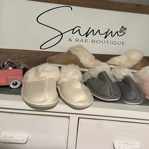 Fuzzy lined slippers
